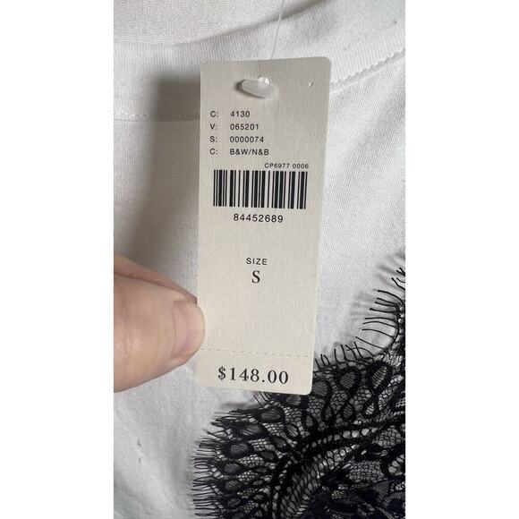 Anthropologie Maeve Black Lace T-Shirt‎ Slip Dress Size Side Zip Size Small NEW - Picture 10 of 14